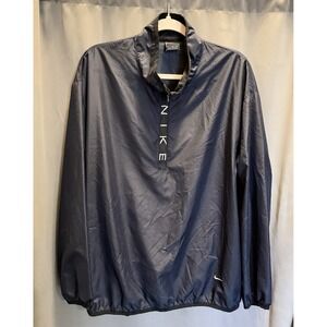 Nike 1/4 Zip Navy Pullover Windbreaker Jacket Reflective Men's Sz L